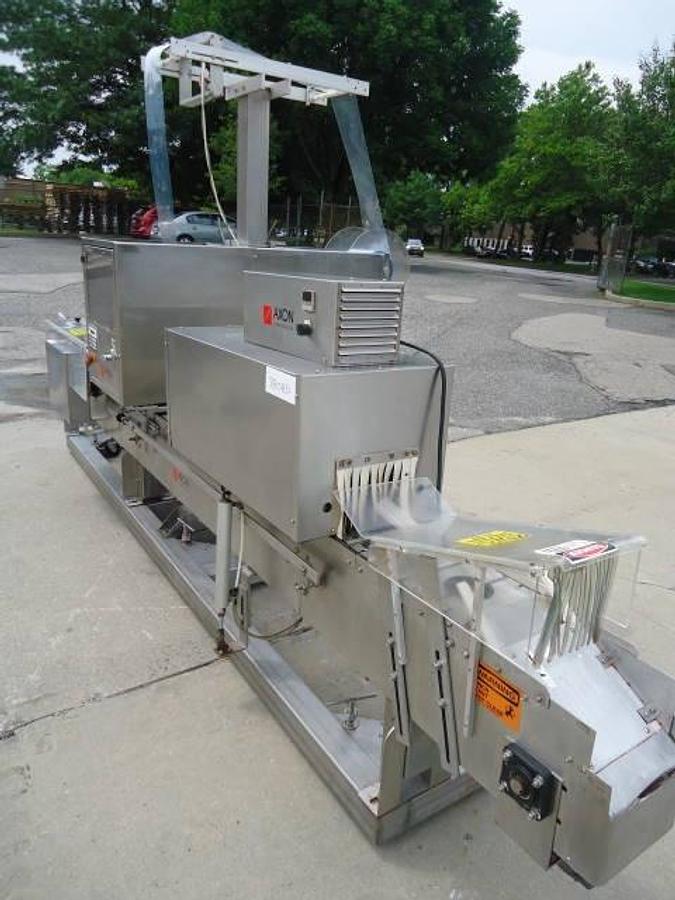 Used Axon Ez-300 Sleever/Bander With Shrink Tunnel