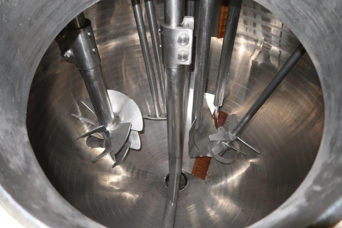 Used 250 Gallon Groen 316 SS Triple Motion Closed Pressure Mixing Kettle, 100 PSI Jacket