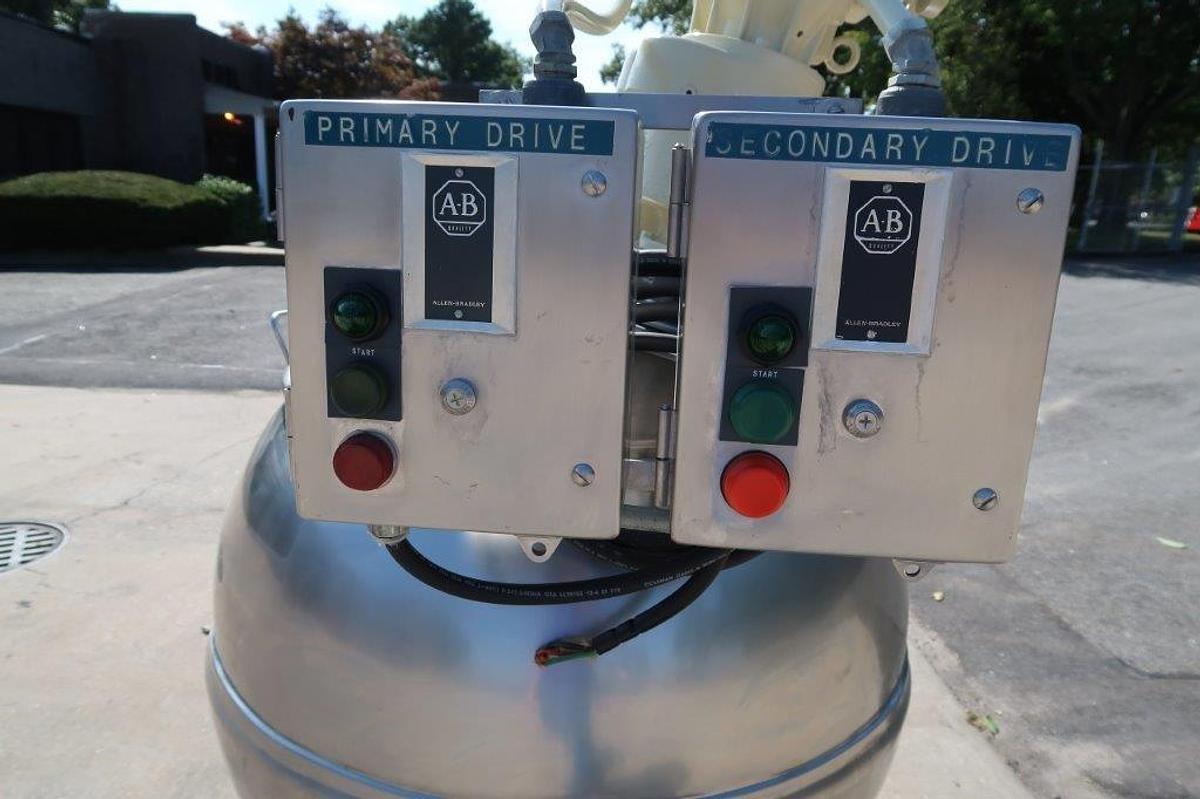 Used 100 Gallon Groen Twin Action Inclined Agitated Kettle, 100 PSI JKT