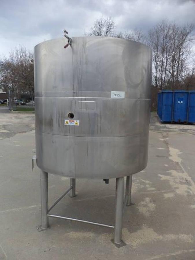 Used 500 Gallon Lee 316 Stainless Steel Hemispheric Internal Kettle, 90 PSI Jacket