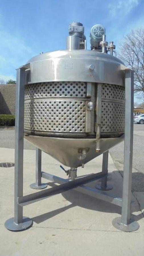 Used 1,000 Gallon Crepaco Jacketed Scraper Agitated Vessel with High Shear Mixing