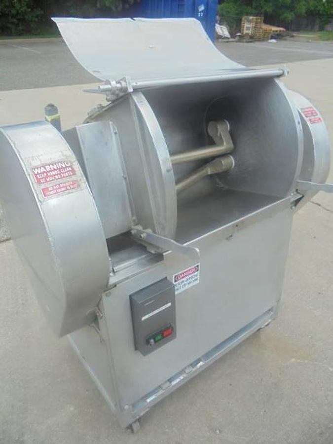 Used Lombi 50 Lb. Double Arm Pasta Dough Mixer, Tilt Discharge on Casters