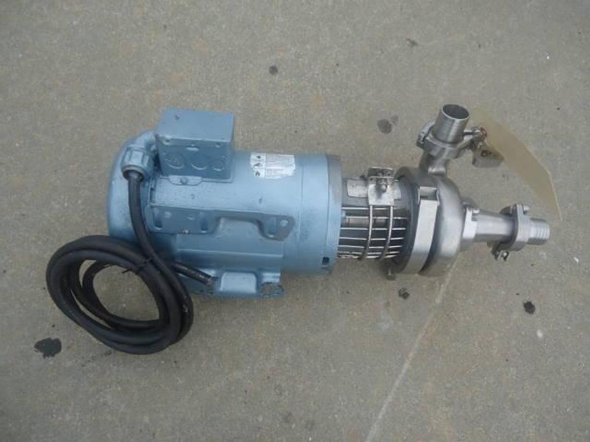 Used Puriti 2 In. X 1-1/2 In. Stainless Steel Sanitary Centrifugal Pump, 2 Hp