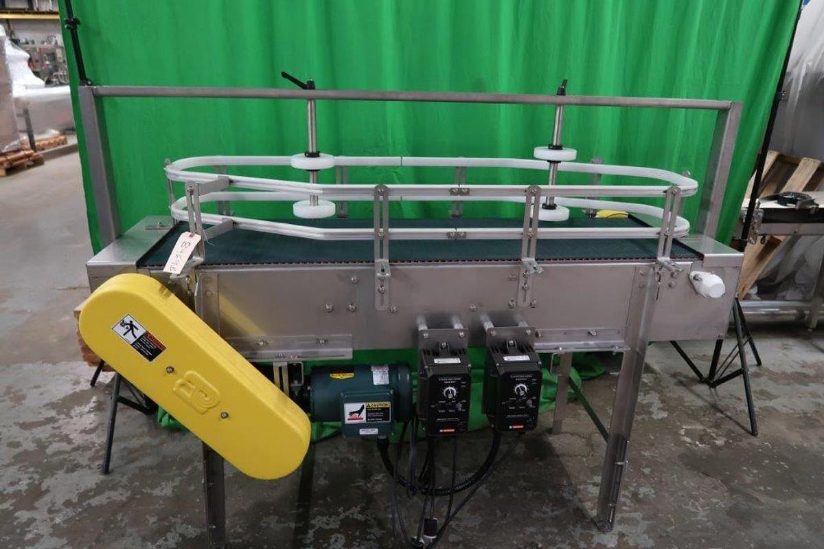 Used Multi-Conveyor Stainless Dual Lane “Loop” Conveyor, Variable Speed