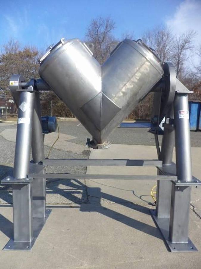 Used 10 Cu.Ft. Patterson Kelley Stainless Steel Twin Shell “V”” Blender, With Intensifier Bar