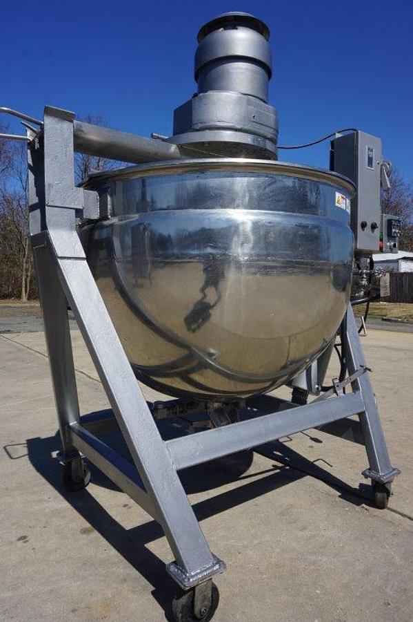 Used 200 Gallon Lee SS Jacketed Scraper Agitated Kettle, Tilt-Out Agitator
