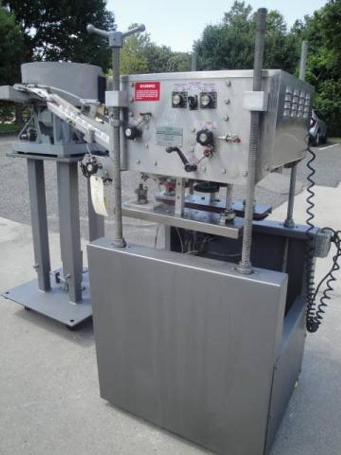 Used Elf Four Spindle Adjustable Capper With Bowl Feeder