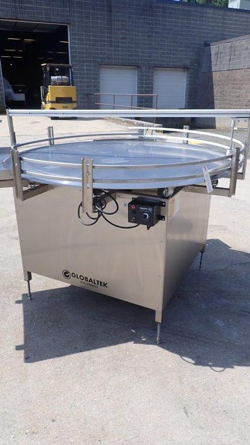Used 60 In. Diameter Globaltek Rotary Unscrambling/Accumulating Table