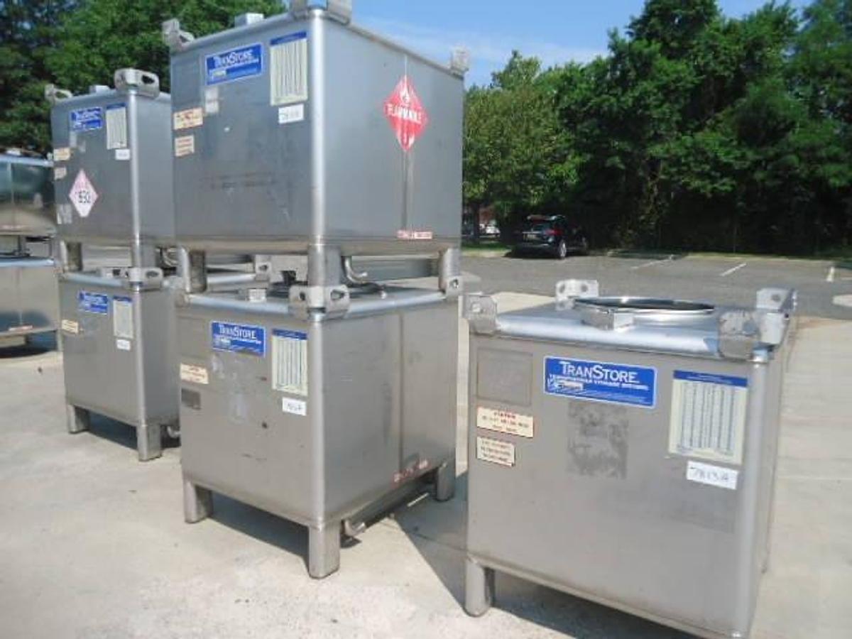 Used 350 Gallon Custom Metalcraft/Transtore stainless totes, (5)