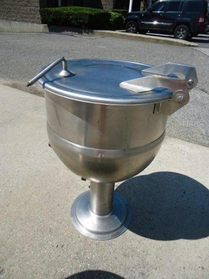 Used 30 Gallon Legion Stainless Hemispherical Kettle, 30 PSI Jacket