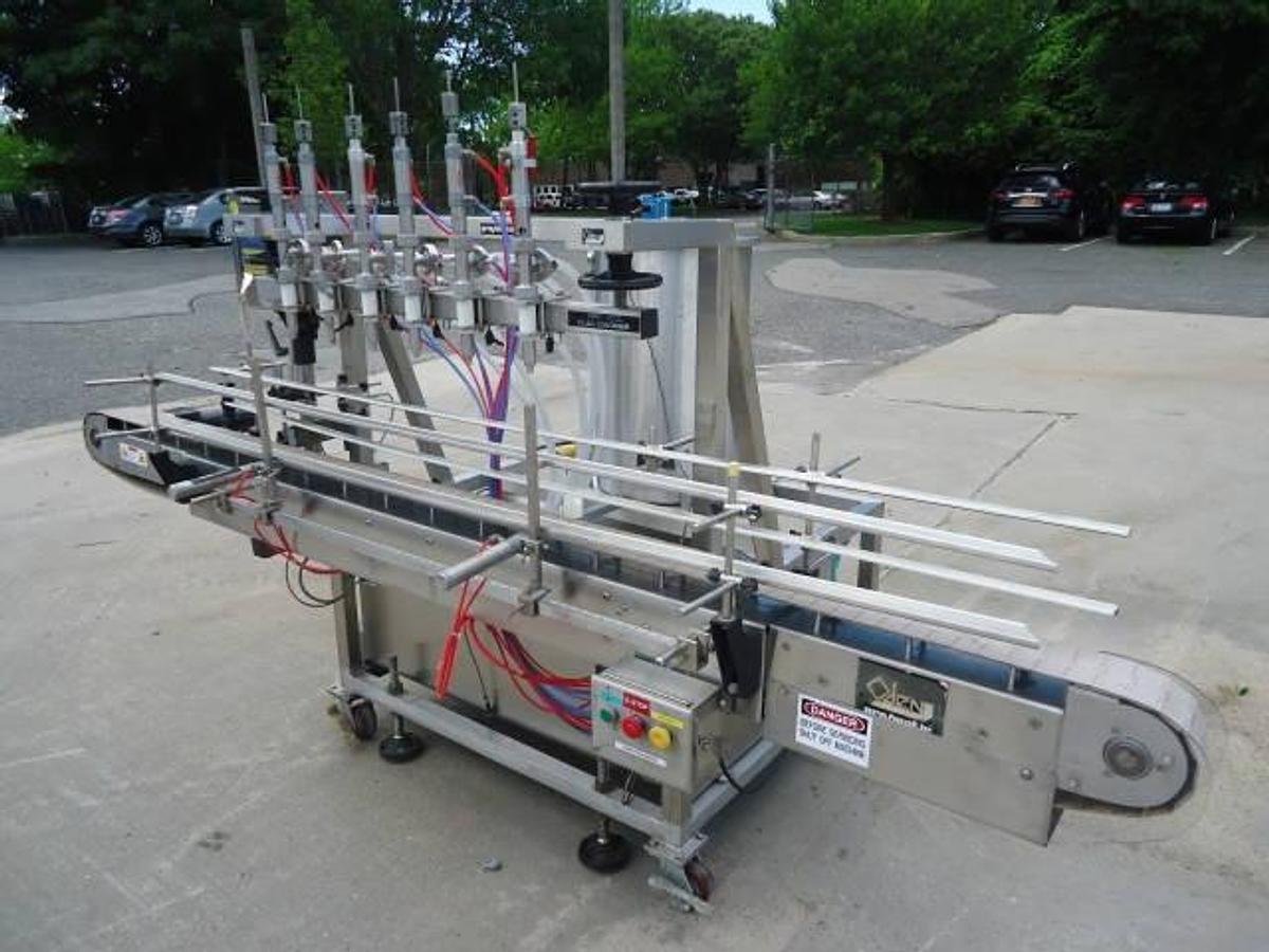 Used Oden Pro/Matic Six Head Automatic Filler, Stainless Steel