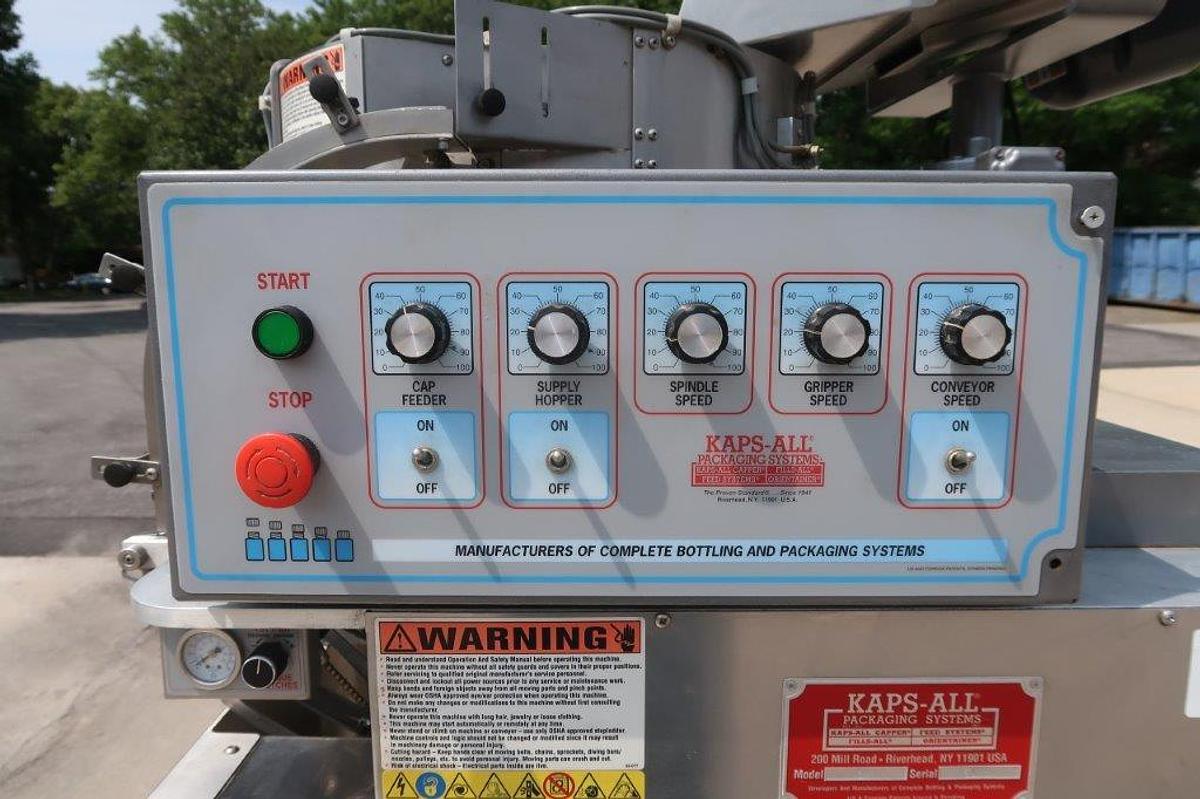 Used Kaps-All E4 Automatic Screw Capper, 80 Per Minute