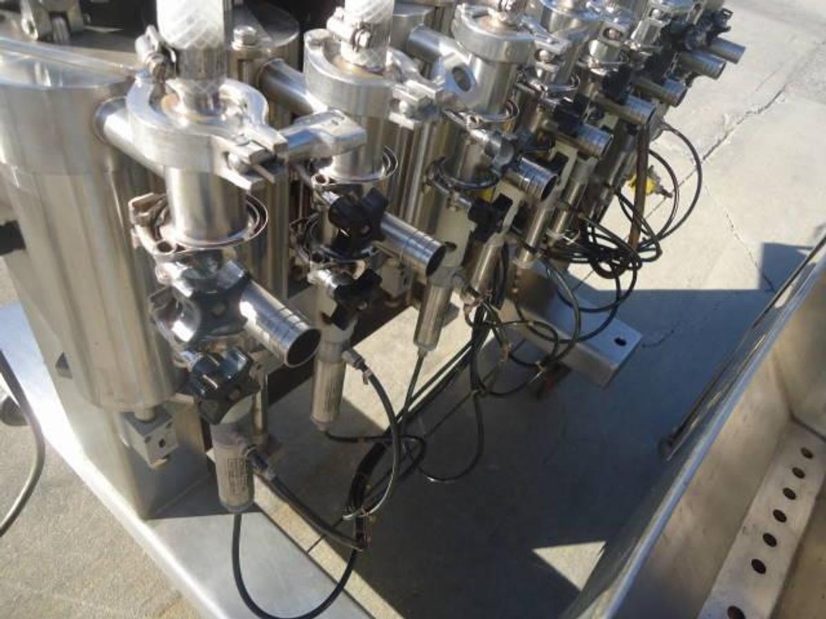 Used Kaps-All/Fills-All 8 Piston Automatic Filler, With Conveyor