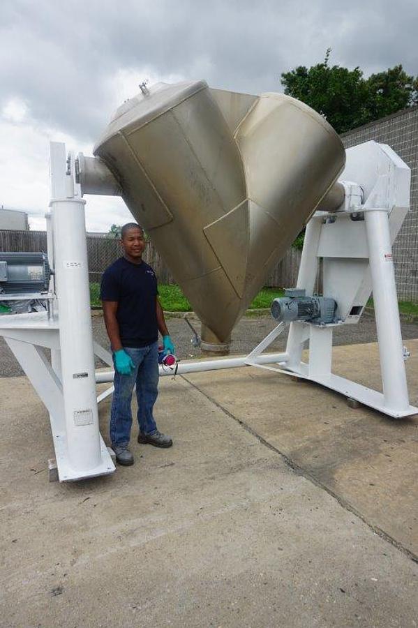 Used 60 Cu. Ft. Patterson Kelley Stainless Steel Twin Shell “V” Blender, With Intensifier Bar