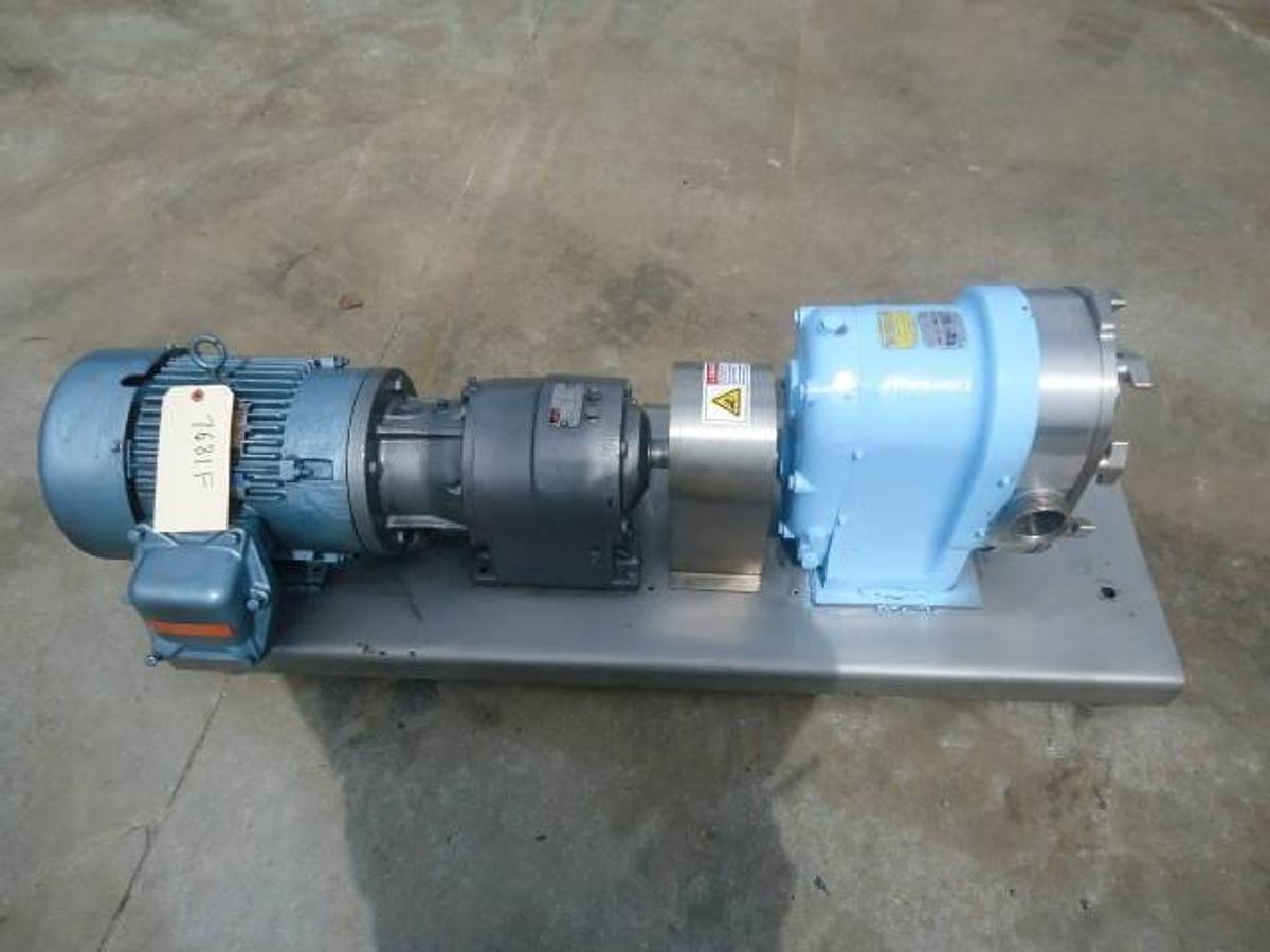 Used Waukesha Size 55 Stainless Steel Positive Displacement Pump, 5 Hp