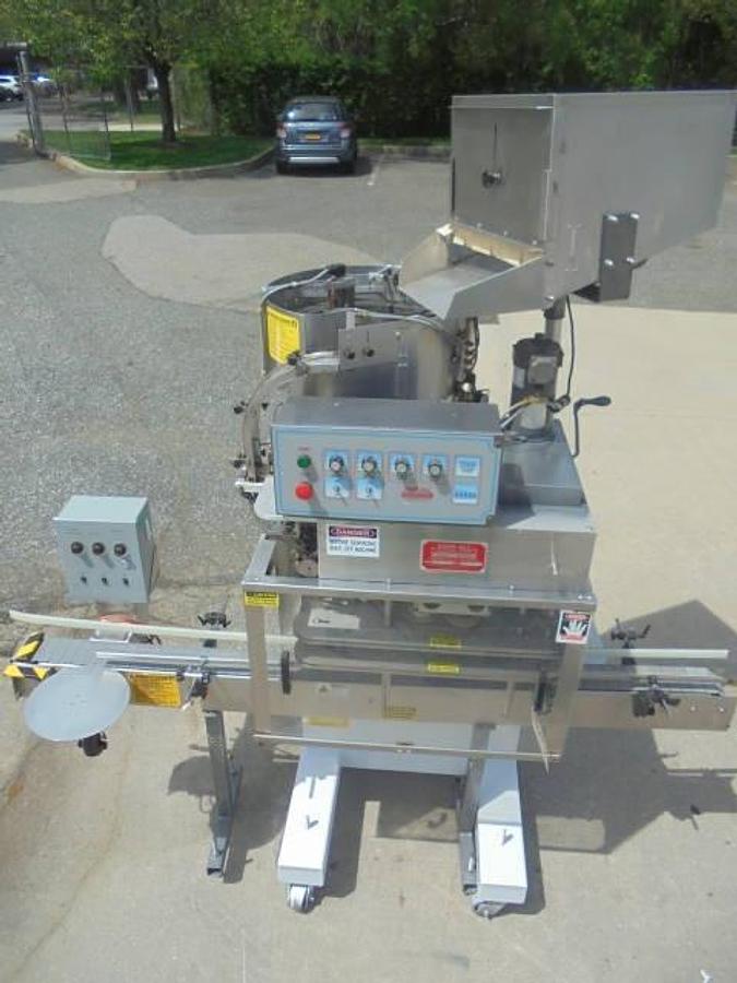 Used Kaps All E4 Four Spindle Automatic Screw Capper, 80 Per Minute