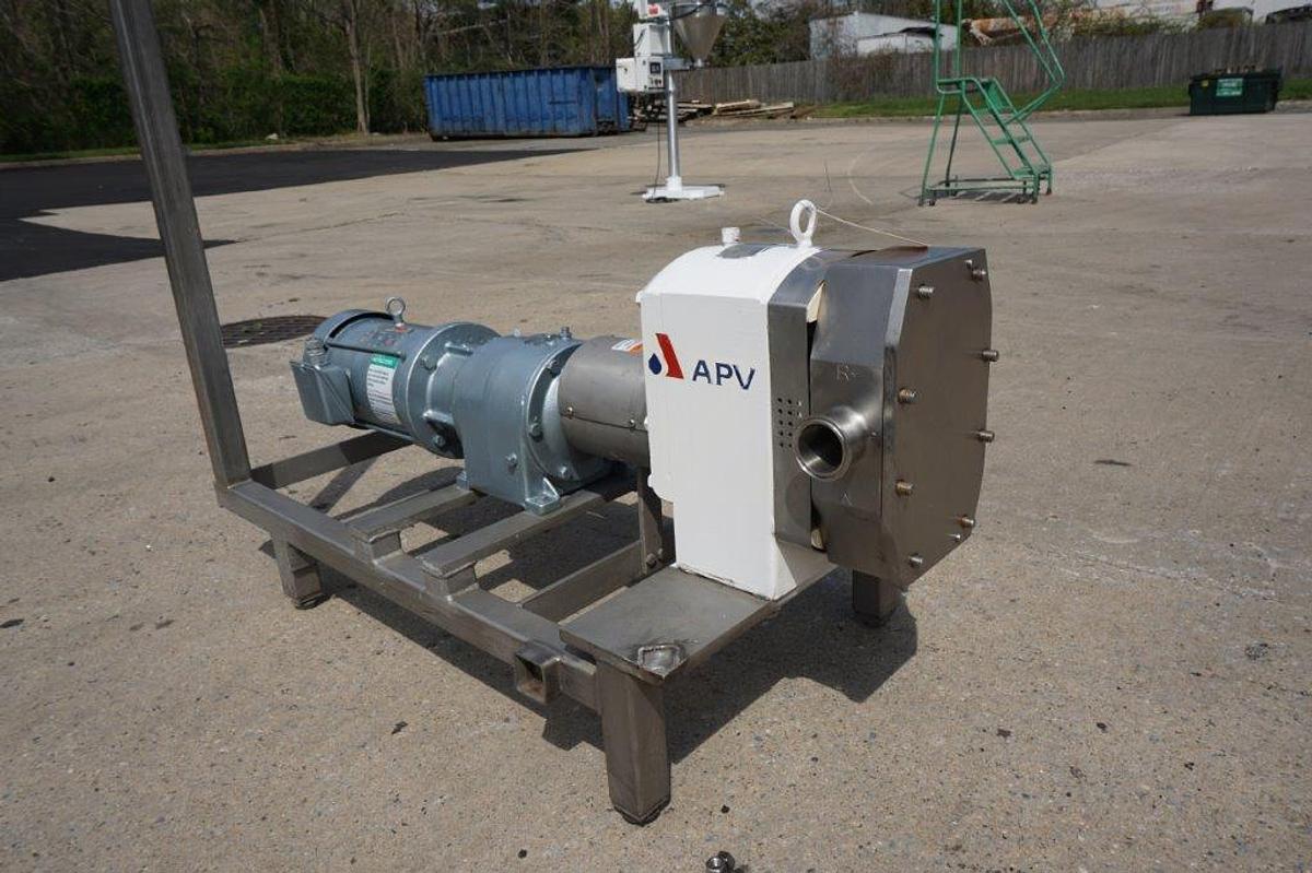 Used APV 2 Inch X 2 Inch SS Positive Displacement Pump, 5 HP