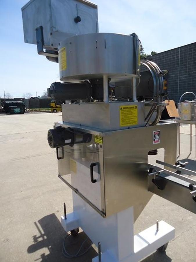 Used Kaps-All E4 Four Spindle Automatic Screw Capper, 80 Per Minute