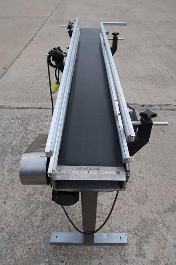 Used 7.5 In. Wide X 65 In. Long Motorized Belt Conveyor, Varispeed