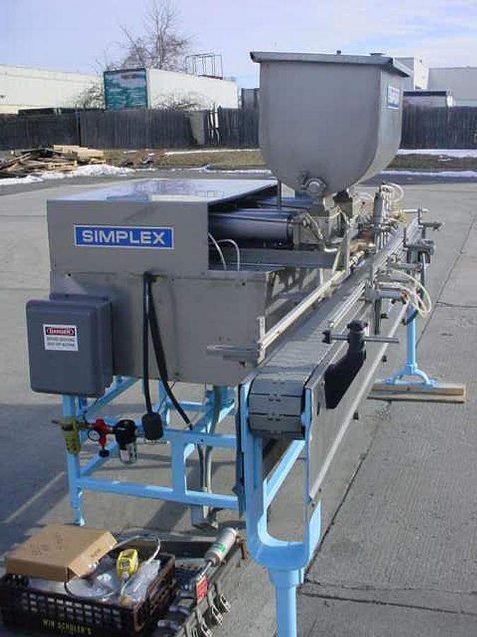 Used SIMPLEX “DUAL T”” FOUR PISTON AUTOMATIC FILLER, Large Fills