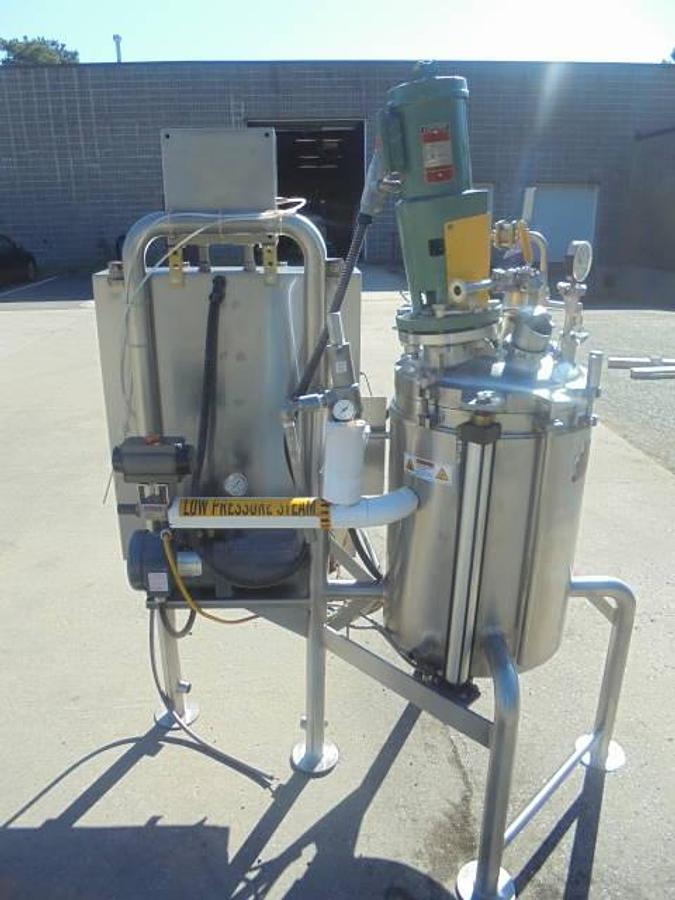 Used 11 Gallon Cherry Burrel 316 Stainless Steel Jacketed Pressurized Kettle/Reactor, Lift Out Agitation