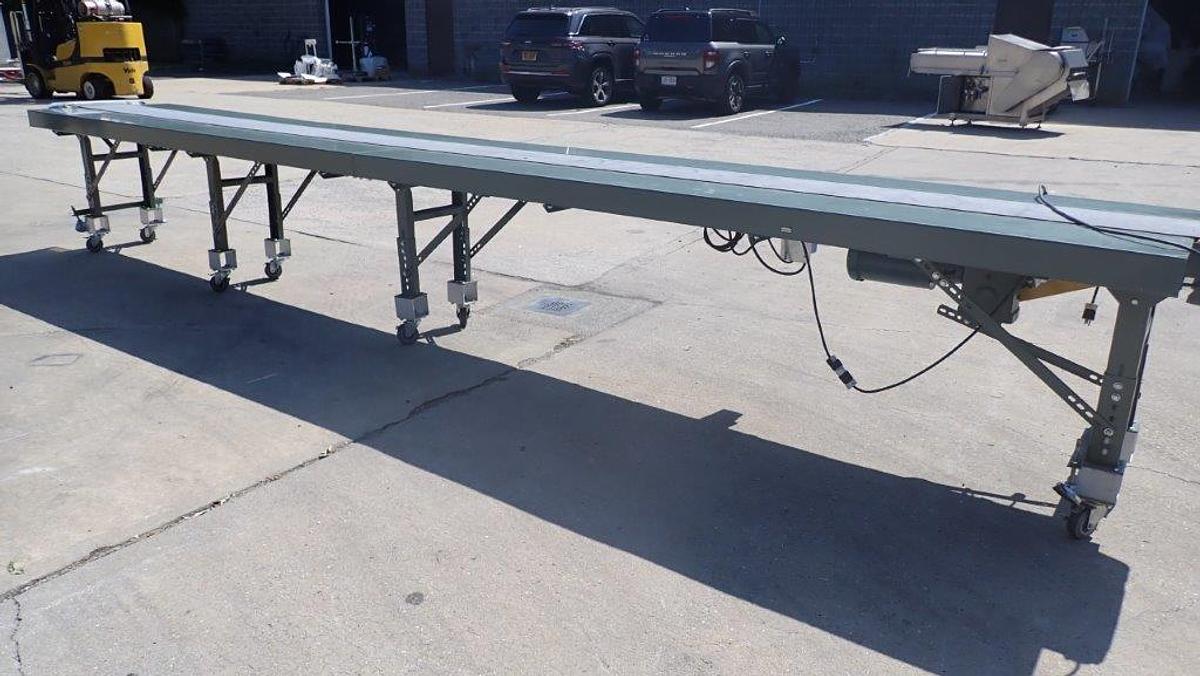 Used Hytrol 12 In. W X 20 Ft. Long Motorized Belt Conveyor, Portable