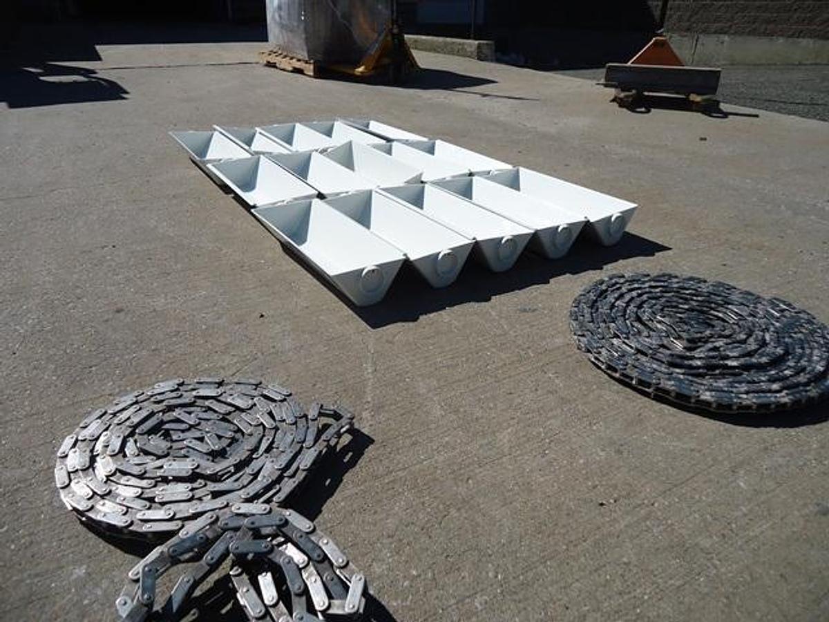 Used Conveyor Technology Stainless Steel Bucket Elevator, 14 foot discharge height