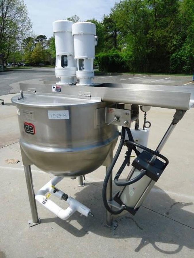 Used 100 Gallon Lee Stainless Steel Twin Action Kettle, 90 Psi Jacket