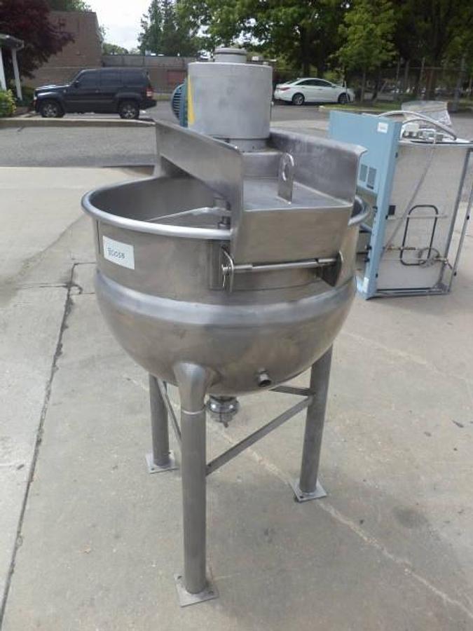 Used 60 gallon Hamilton 316 SS double motion kettle, 90 PSI