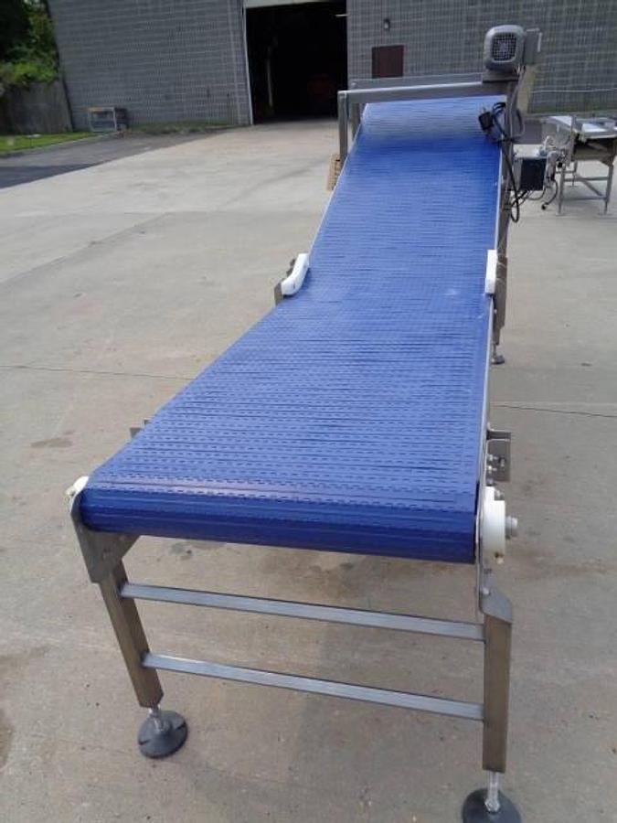 Used American Conveyor Systems Plastic Inclined Belt  Feed Conveyor