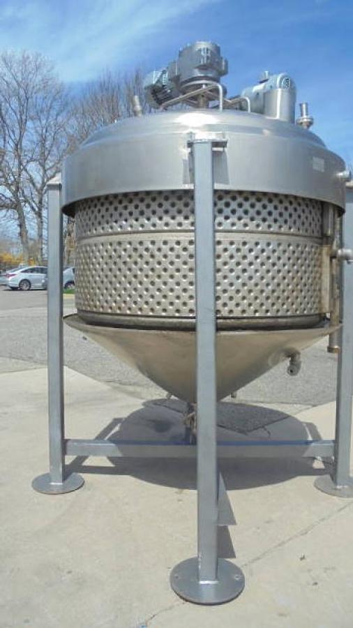 Used 1,000 Gallon Crepaco Jacketed Scraper Agitated Vessel with High Shear Mixing