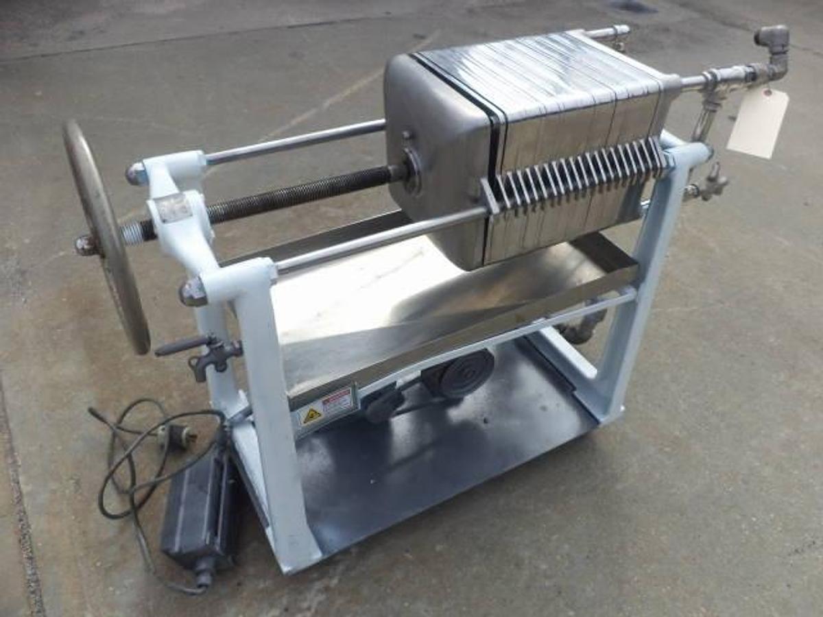 Used Ertel 12 in. X 12 in. Twenty Disc Filter Press, Portable