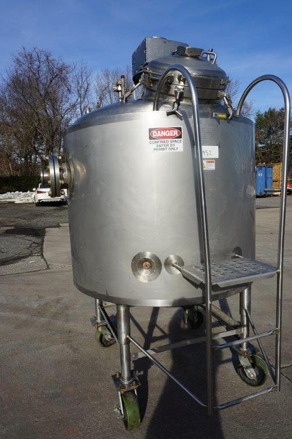 Used 250 Gallon Walker Stainless Jacketed Pressurized Vessel, Scraper Agitation, XP
