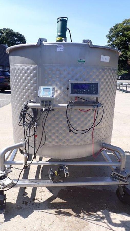 Used 500 Gallon A & B Process SS Dimple Jacketed Mix Tank, 316L