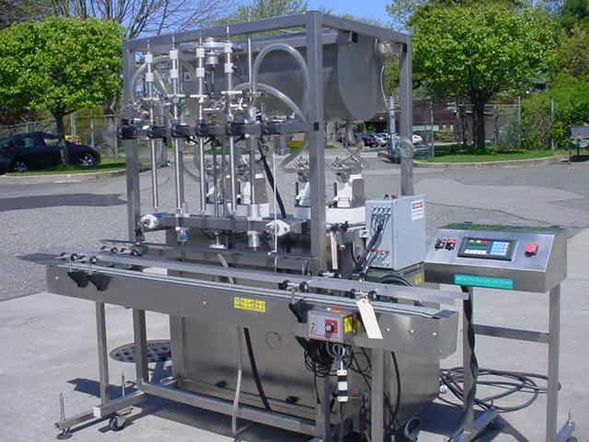 Used Inline Filling Systems 4 Head “Servo”” Positive Displacement Filler