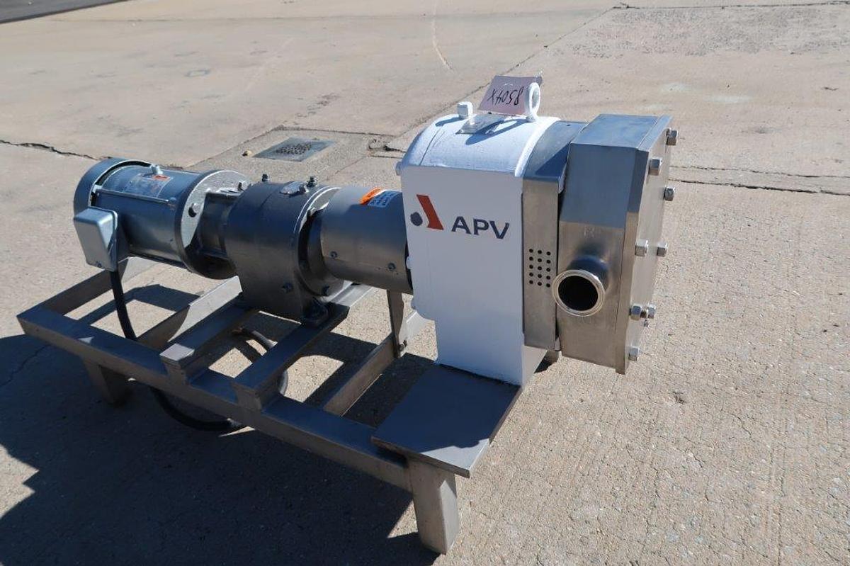 Used APV 2 In. x 2 In. SS Positive Displacement Pump, 5HP