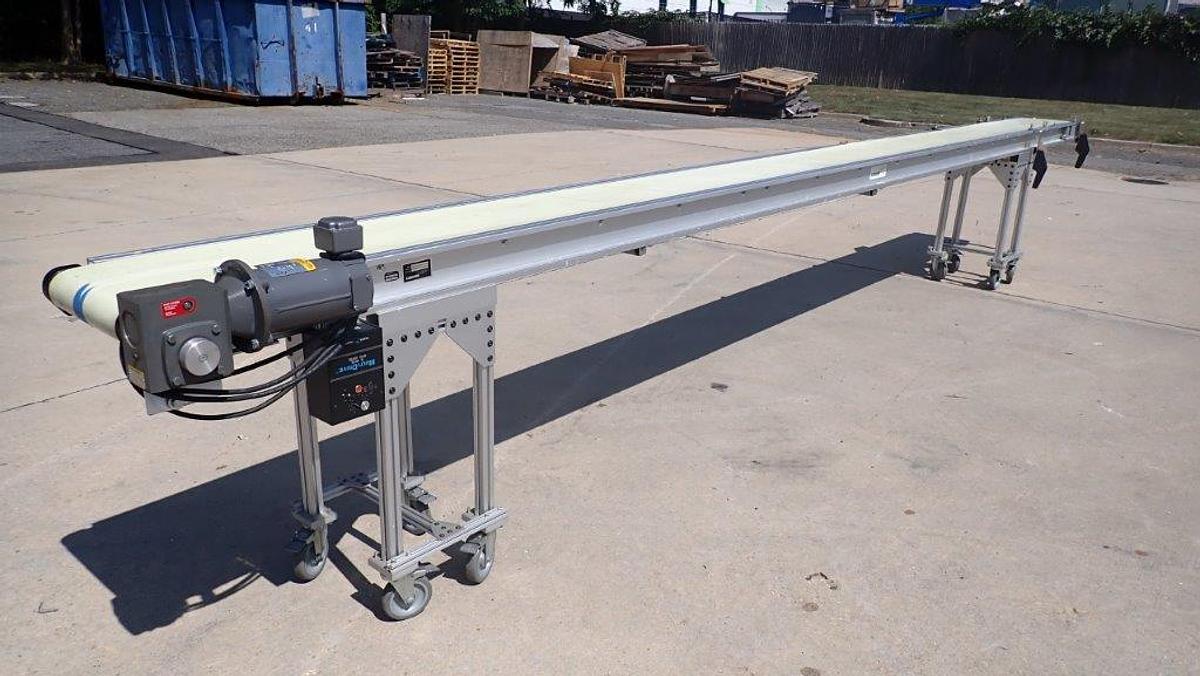 Used Axmann 12 In. Wide x 20 Ft. Long Motorized Belt Conveyor