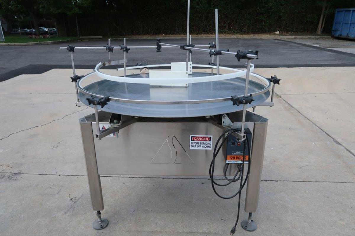 Used 48 In. Apacks Rotary Unscrambling/Accumulating Table, All Stainless, Varispeed SN 12193