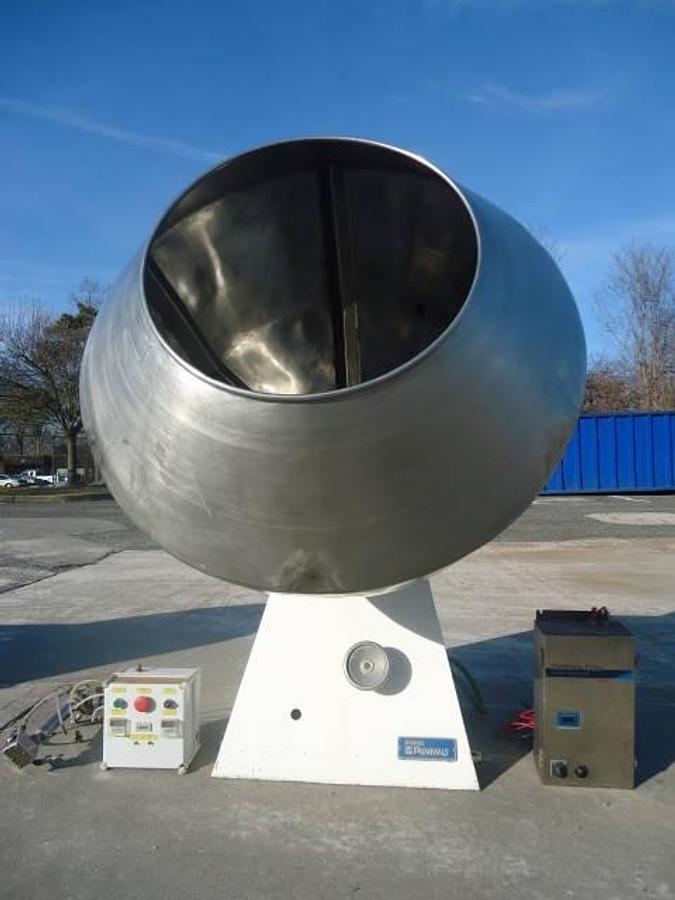 Used 48 In. Stokes Stainless Steel Coating Pan With Baffles & Variable Frequency Inverter