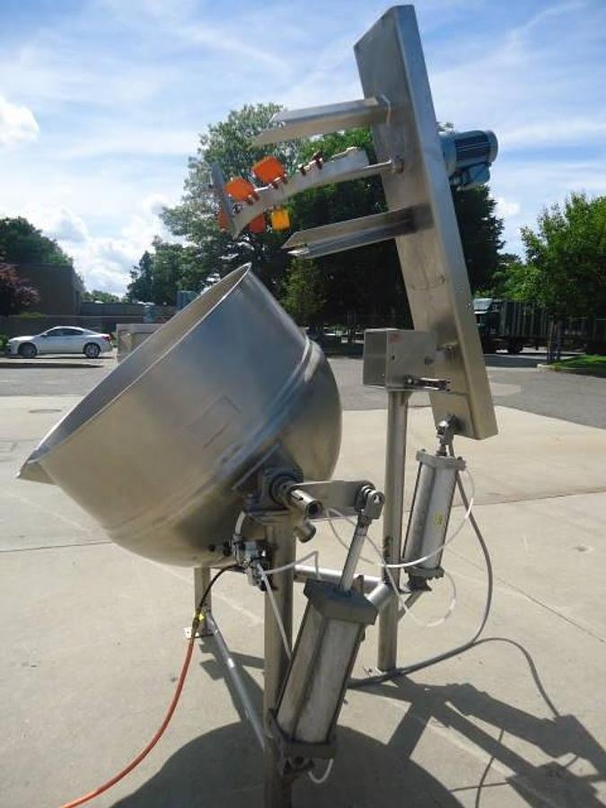 Used 150 Gallon 316 Stainless Steel Tilt Ketle With Scraper Agitation, 125psi Jacket