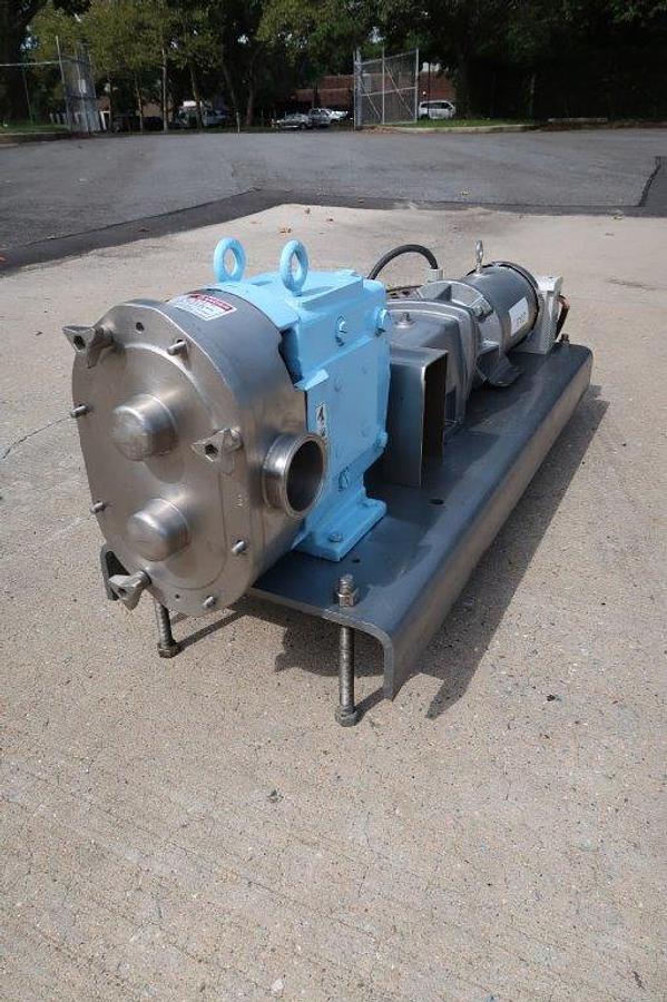 Used Waukesha 130 Stainless Positive Displacement Pump, 5 HP Motor