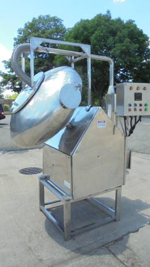 Used 48 In. Diameter Stainless Steel Coating Pan With Blower, All Stainless