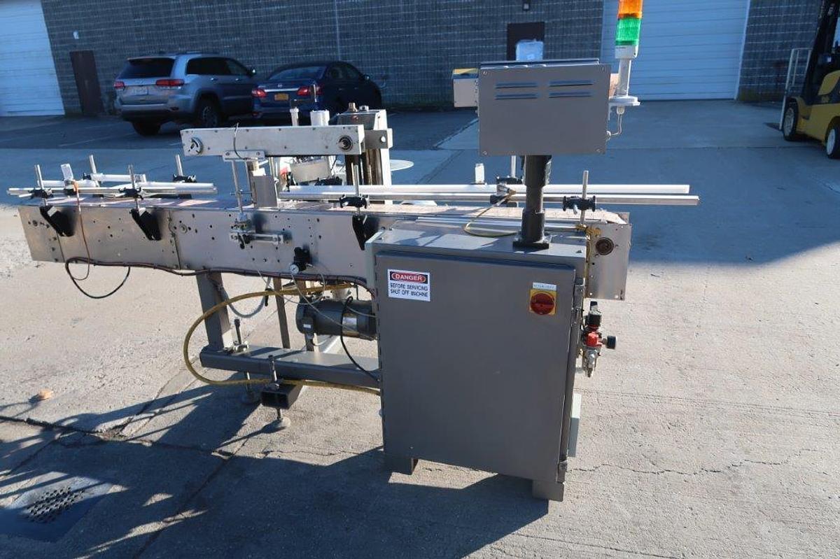 Used PCM 3-Sided Automatic Pressure Sensitive Labeler, with Coder