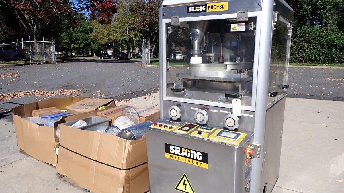 Used Sejong 30 Station Precompression Rotary Tablet Press, D Tooling