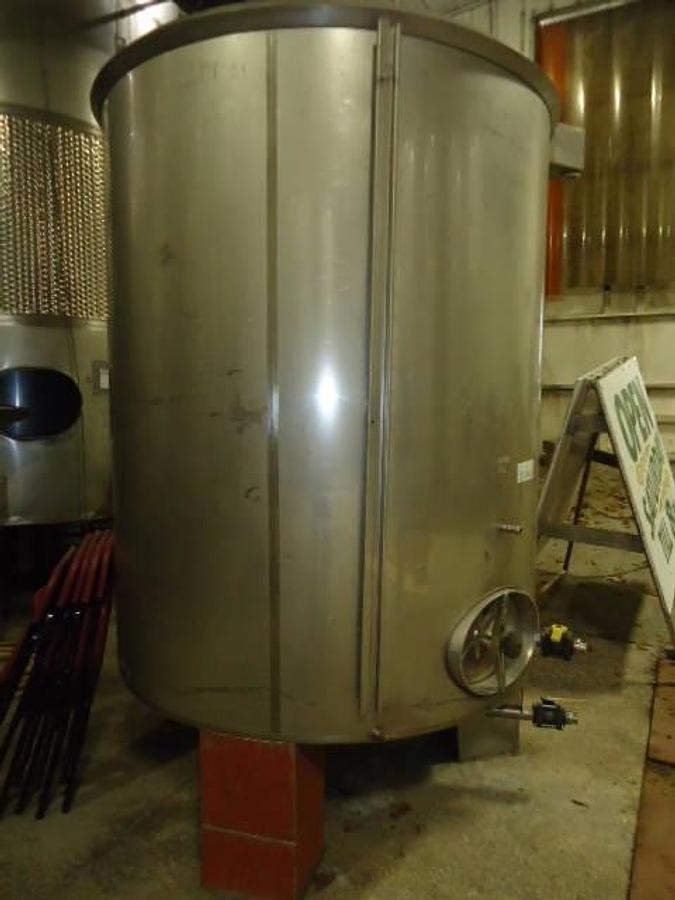 Used 1,000 Gallon Stainless Vertical Cone Bottom Tank, Open Top