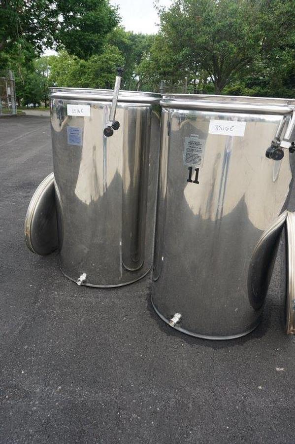 Used 132 Gallon L.A. Inox (Italy) Wine Tanks with Floating Lids (2)