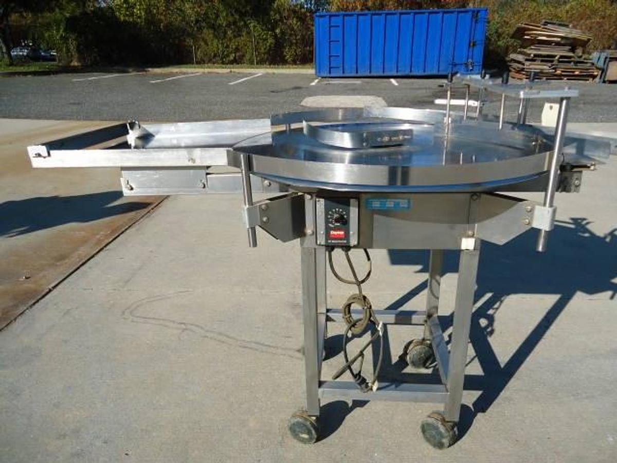 Used 36 In. Diameter Deitz/Pharmafill Stainless Steel Rotary Unscrambling/Accumulating Table