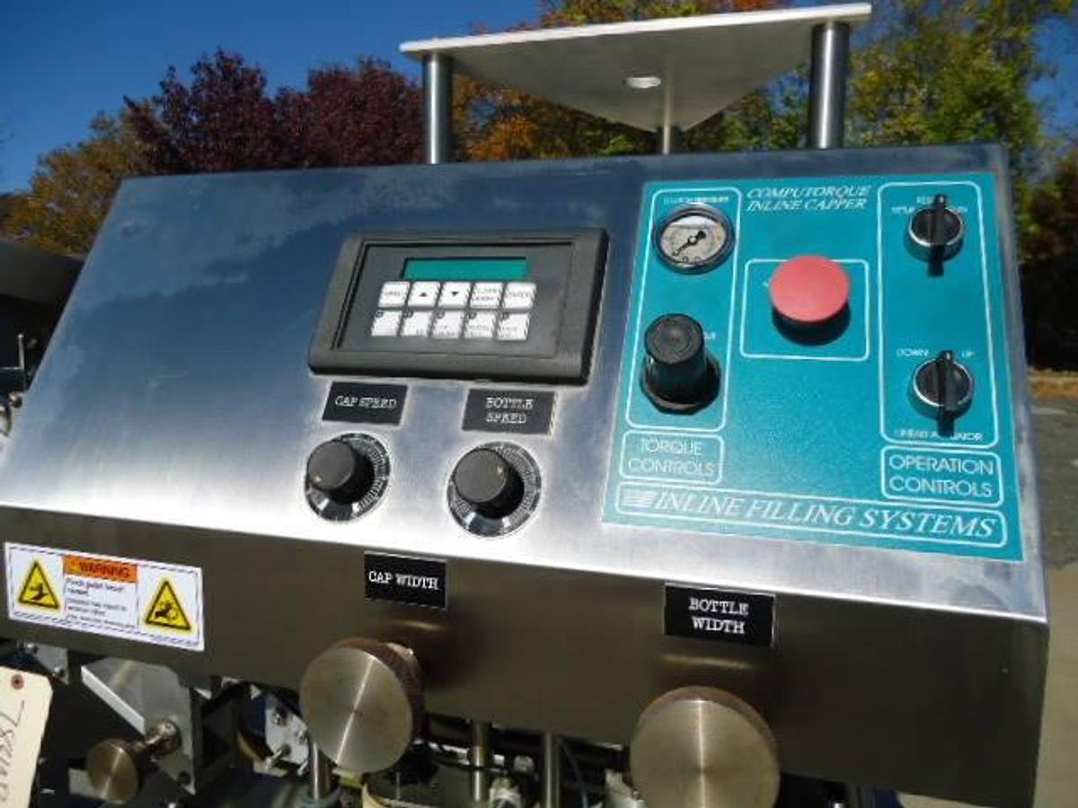 Used Inline Filling Systems “Computorque”” Stainless Steel Capping Machine”
