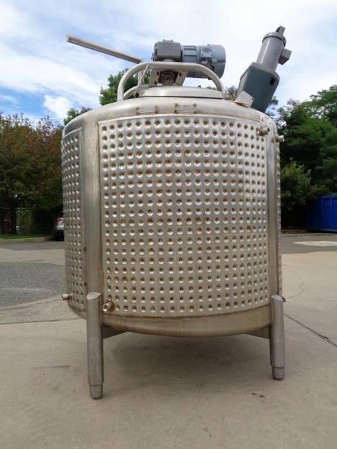 Used 500 Gallon DCI 316 Dimpled Jacketed Stainless Steel Mix Tank