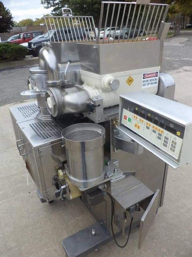 Used Rheon KN400 Cornucopia encrusting machine, 60 pieces per minute